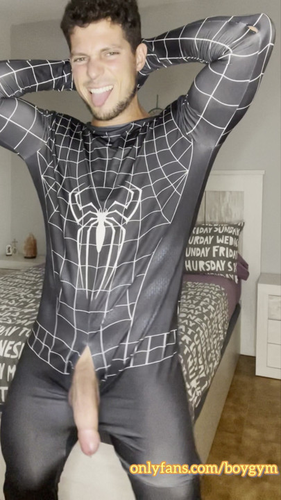 My Big Cock Dont Need Touch To Cum! Spiderman Cums