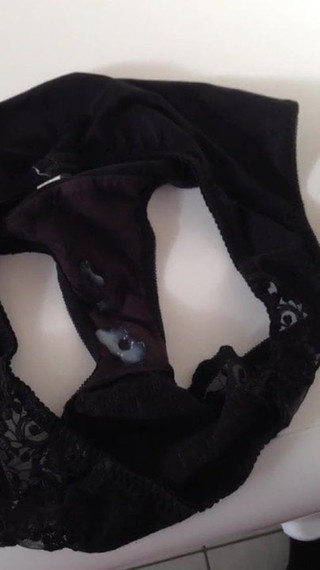 I cum on black panties of my GF - 1