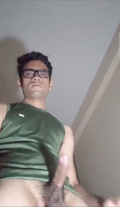 Solo Indian Amateur Boy jerking off cumming hard