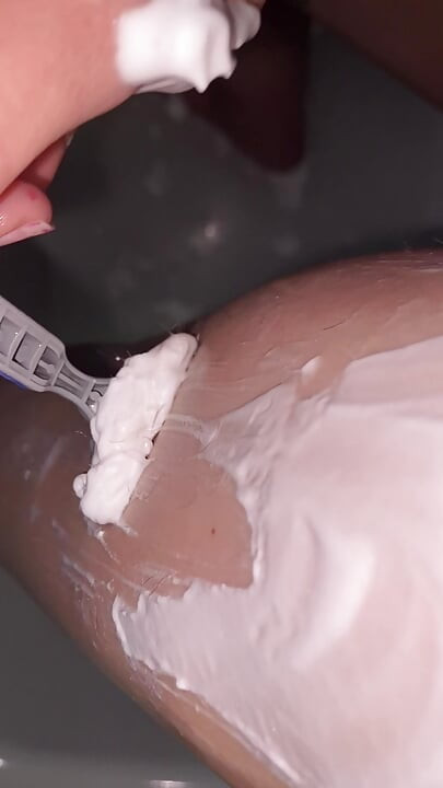 Hairy Legs Shaving Close up