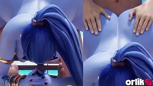 Widowmaker From Overwatch - Sniper Mission Failed Because of Big Cock - Doggystyle & Beach Jack-o Pose Big Ass Fuck 3D