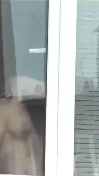 Naked in public. Random man taxi driver from car watches a naked woman washing apartment windows. Public nudity Naked woman  POV | Clip 2