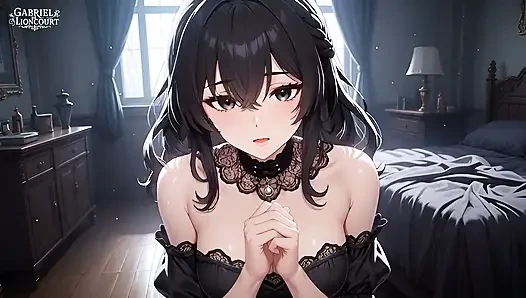 Goth Girl Fan Fucks Rockstar Backstage  - Hentai