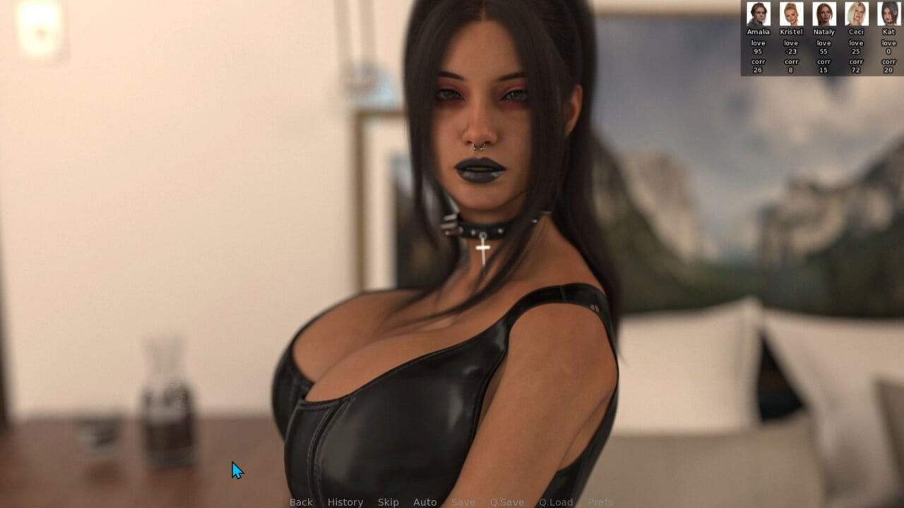 Blacked house door NTR-spelletjes Mandy, hete gothic meid maakt man erg geil met haar enorme gothic-borsten