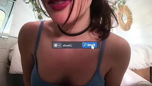German Girl fingering in a van on the road (Risky - JOI)