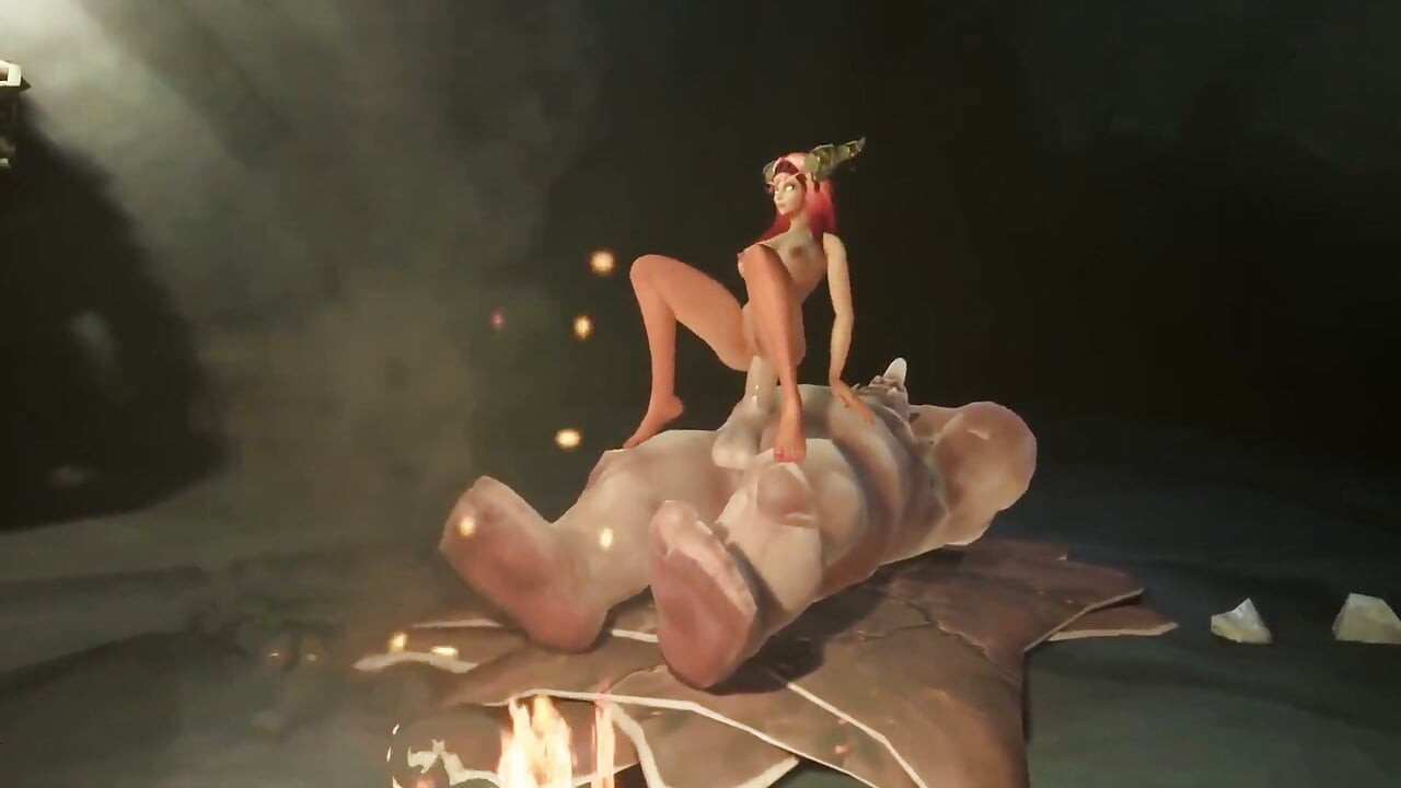 Seksi kızıl saçlı elf dev yarağa biniyor - warcraft parodisi
