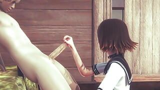 Hentai sin censura - Mia se masturba y se la follan con chorreo de leche