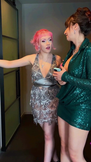 British hottie Evie Rees scissors with busty MILF Lexi