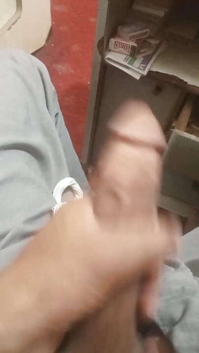 Playing with my dick.