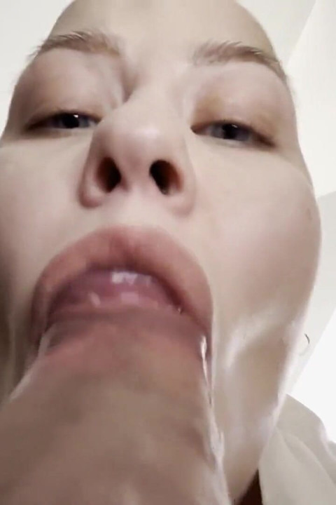 You Can Feel My Breath. Bald Girl Vilu Vidish Extremely Close Sucks Cockhead Dry Til Cum Hands Free