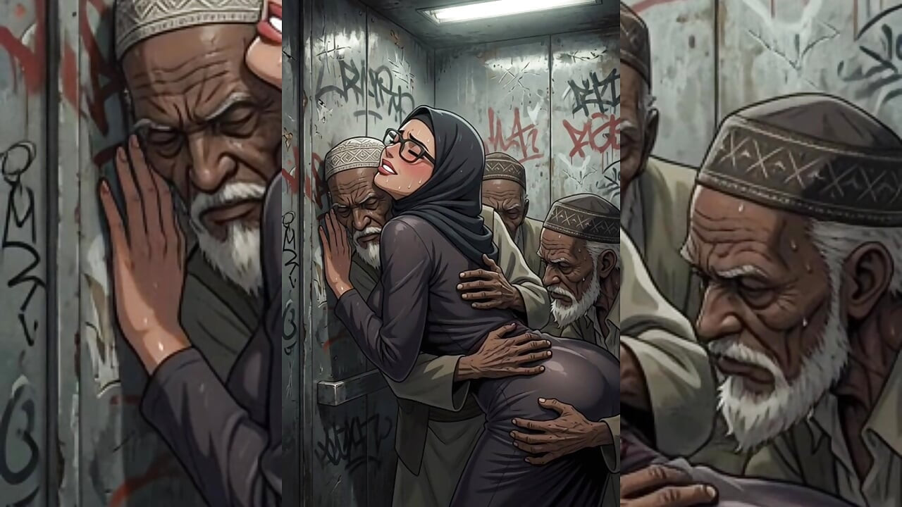 Chicas musulmanas en hijab degradadas y gangbanged por bastardos feos en espacios apretados - serie hijabi parte 3