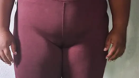 Hot mom of my friend wearing leggings to go to the gym