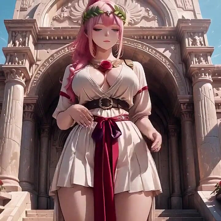 Blonde Queen! Private Morning Reading in the Roman Court, Silk Stockings Crossed, Forbidden Lip Touch!