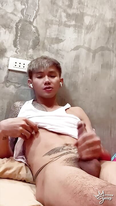 Inked Boy Nipple Tease, Jerking Off, and Cumming
