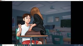 Fucking and cumming with the dominant teacher, she gave me sittin' on cock - SummerTimeSaga