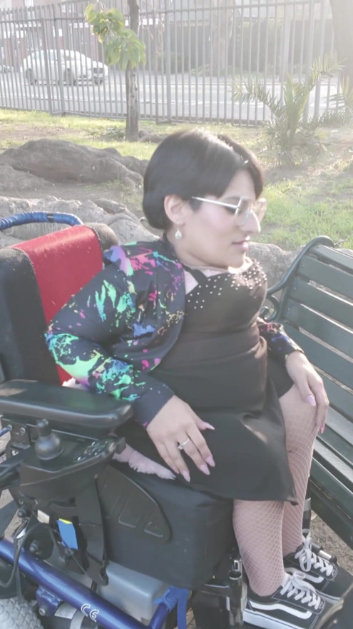 Exotic Wheelchair Cripple Slut Gets Pick up in Public! | Clip 1