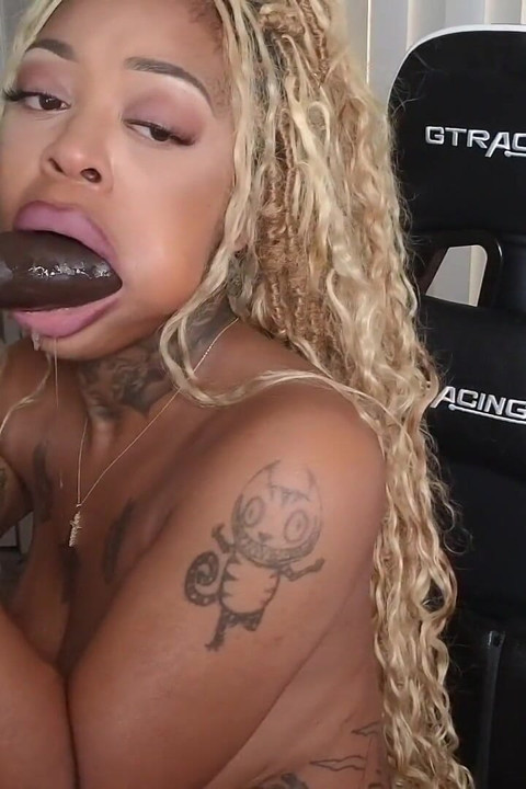 Sloppy Dildo Suck Big Wet Mouth Dick Sucking Lips