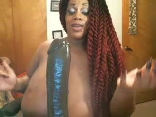 big thick girl black mama with big black dildo