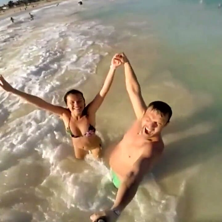 Beautiful Girls Fucked on the Beach by Guys with Hard Cocks