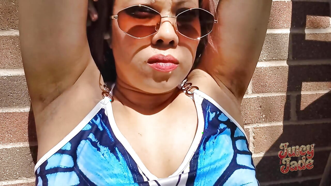 Showing off My Sweaty Pits Out on a Hot Summer Day. No Talking Just Showing off Armpits