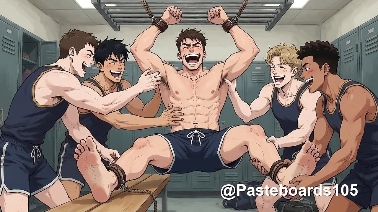 Frat House Initiation - Pledges Roped Down and Tickled by the Whole House (2D Anime)