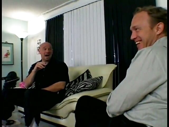 Busty chick in stockings deep-throats and gets pounded from an old man in the living room