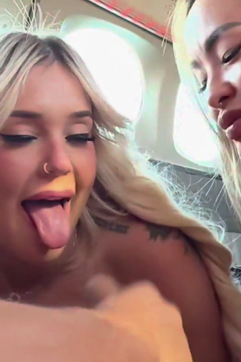 Two Gorgeous Babes Kali Roses & Linda Lan Fucked in a Plane