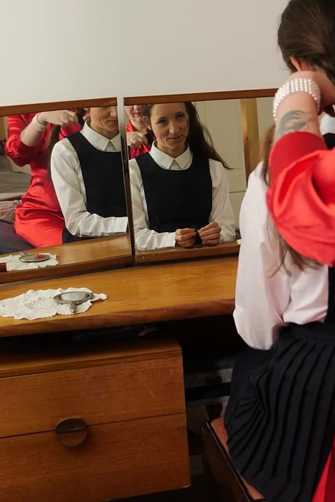 Step-mum Catches College Girl Mila at Her Dressing Table Face Slapping Punishment Wmv