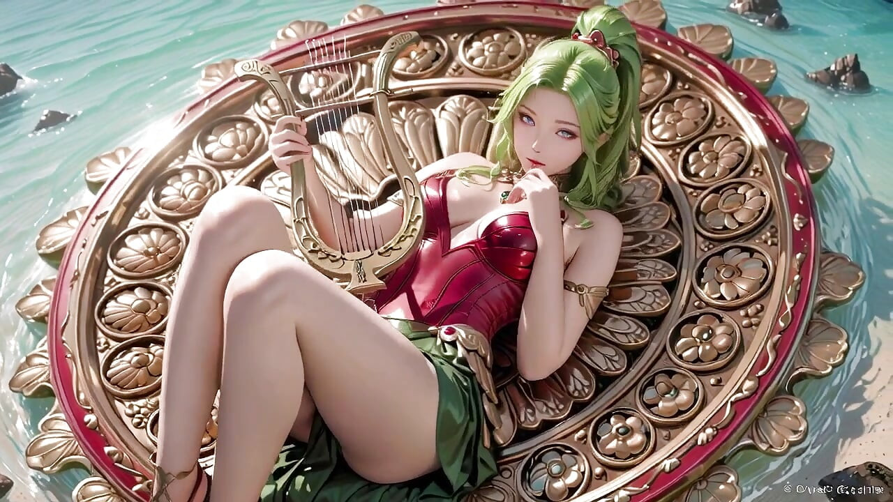 Green Goddess Beach Soliloquy! What bikini hides under that red gold armor?