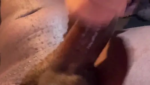 I'm amazed by my stepbrother's huge dick and jerk his dick until he cums