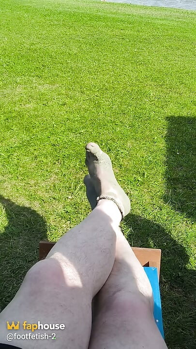 Barefoot Waiting for the Tide on the Beach