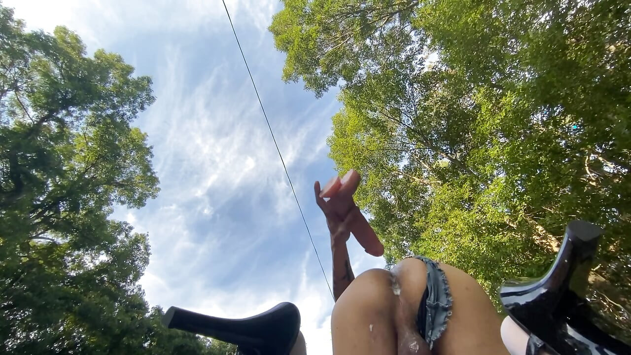 Outdoor sissy bimbo slut rough buttfuck