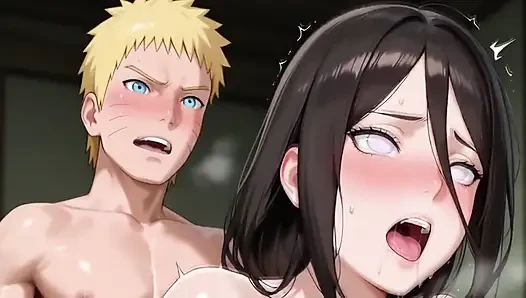 Naruto, Sasuke ve Hanabi (iki erkek bir kadın)
