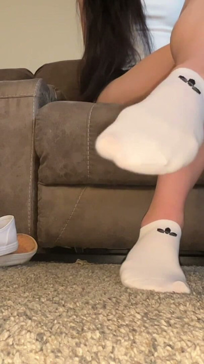 White Sneakers Ignore POV Socks Barefoot | Clip 1