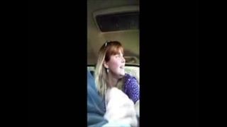 MILF having fun in a car