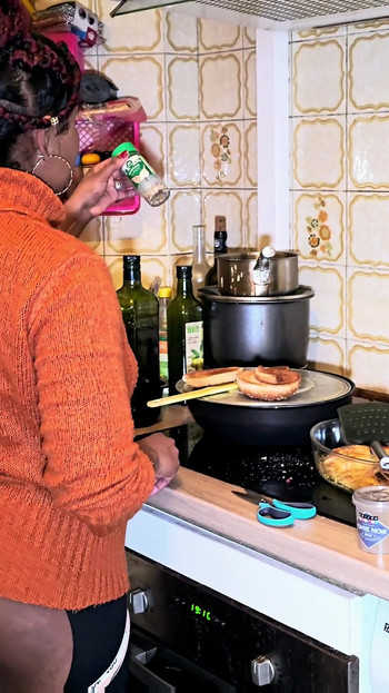 Spectacular moment from "Bare buttocks in the kitchen"