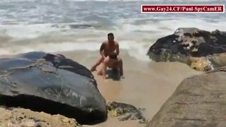 A gay couple decided to fuck in the rough sea