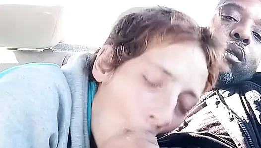 Dirty street whore is drinking my cum for breakfast. MILF