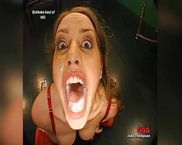 Insatiable Bukkake Slut Collects Loads in Glasses and on Face!