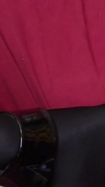 Stunning moment from "Cum on Black Patent Stiletto Mules"