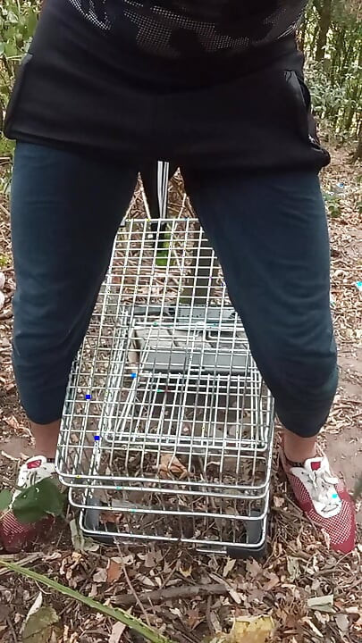 Wild jerking off at the edge of the forest, screaming with lust