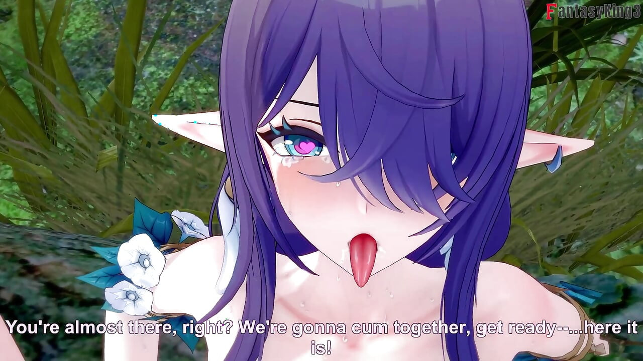 Seks ahegao panas Lauma di hutan - genshin Impact