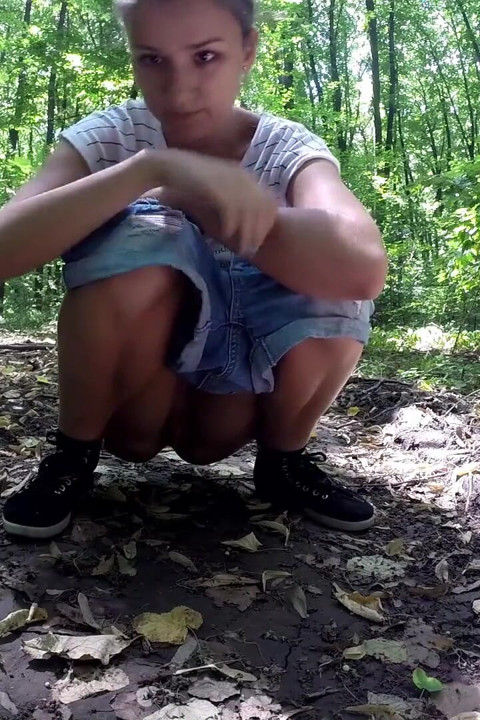 Pissing in the Woods and Wiping Pussy with a Leaf - Compilation