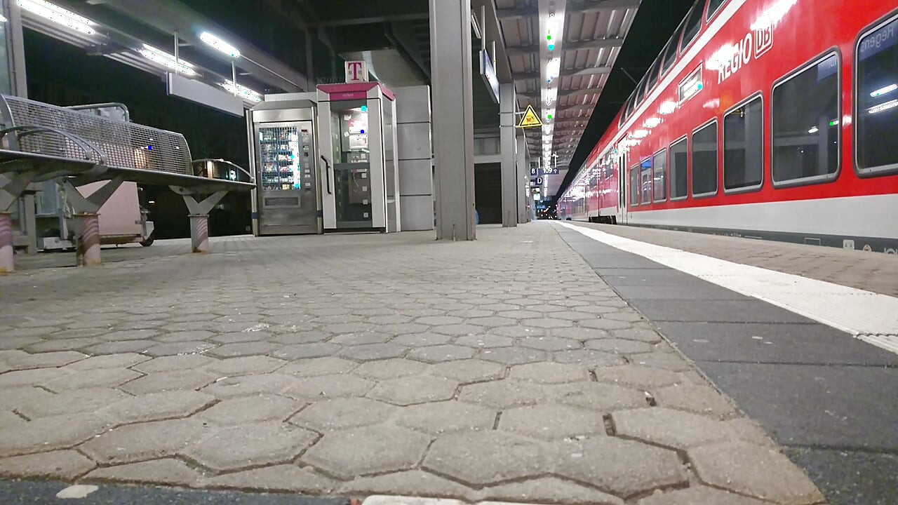 My feet at the train station