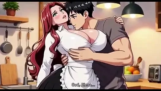 Big boobs stepmom seduced by stepson in kitchen