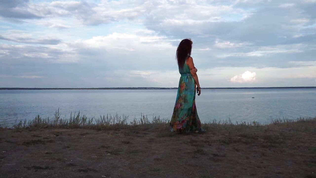 Volga marge in evening