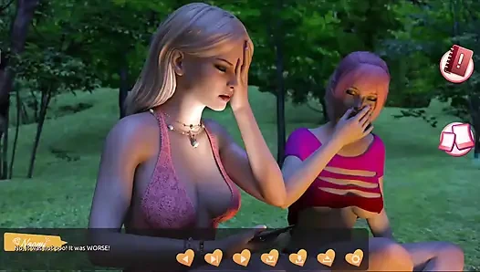 Ateşlilere yardım ediyorum #4 - Johanne bir ağaca bağlı olarak uyandı ve... Ona sakso çekiyor... Belle ve Stacy birbirleriyle oynamış.