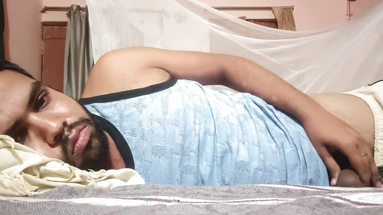 Morning jerking dick on bed