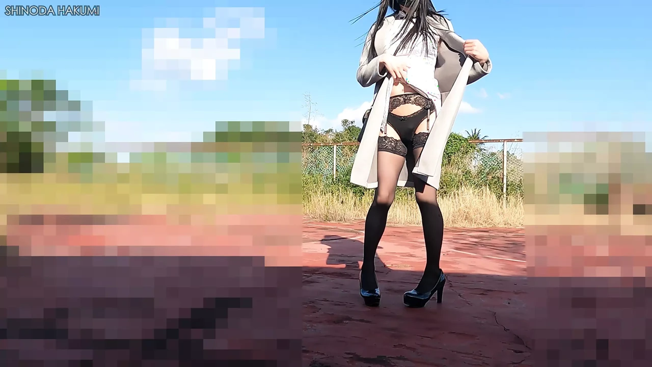 The lustful cheongsam crossdresser is fucking her anal outside and squirting like crazy!