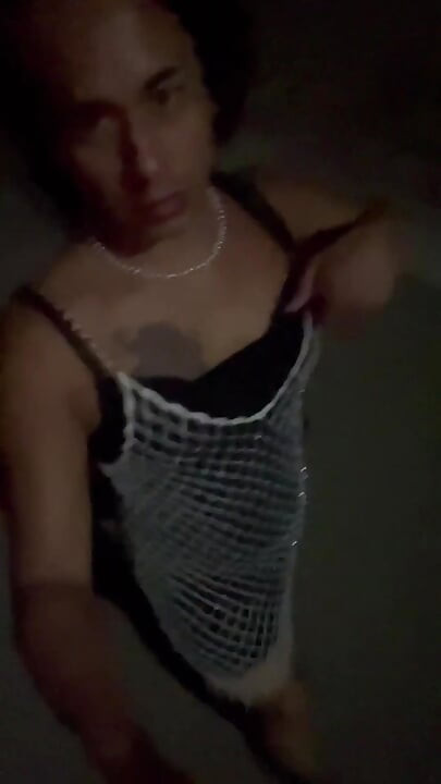 Horny Tranny on Night Walk